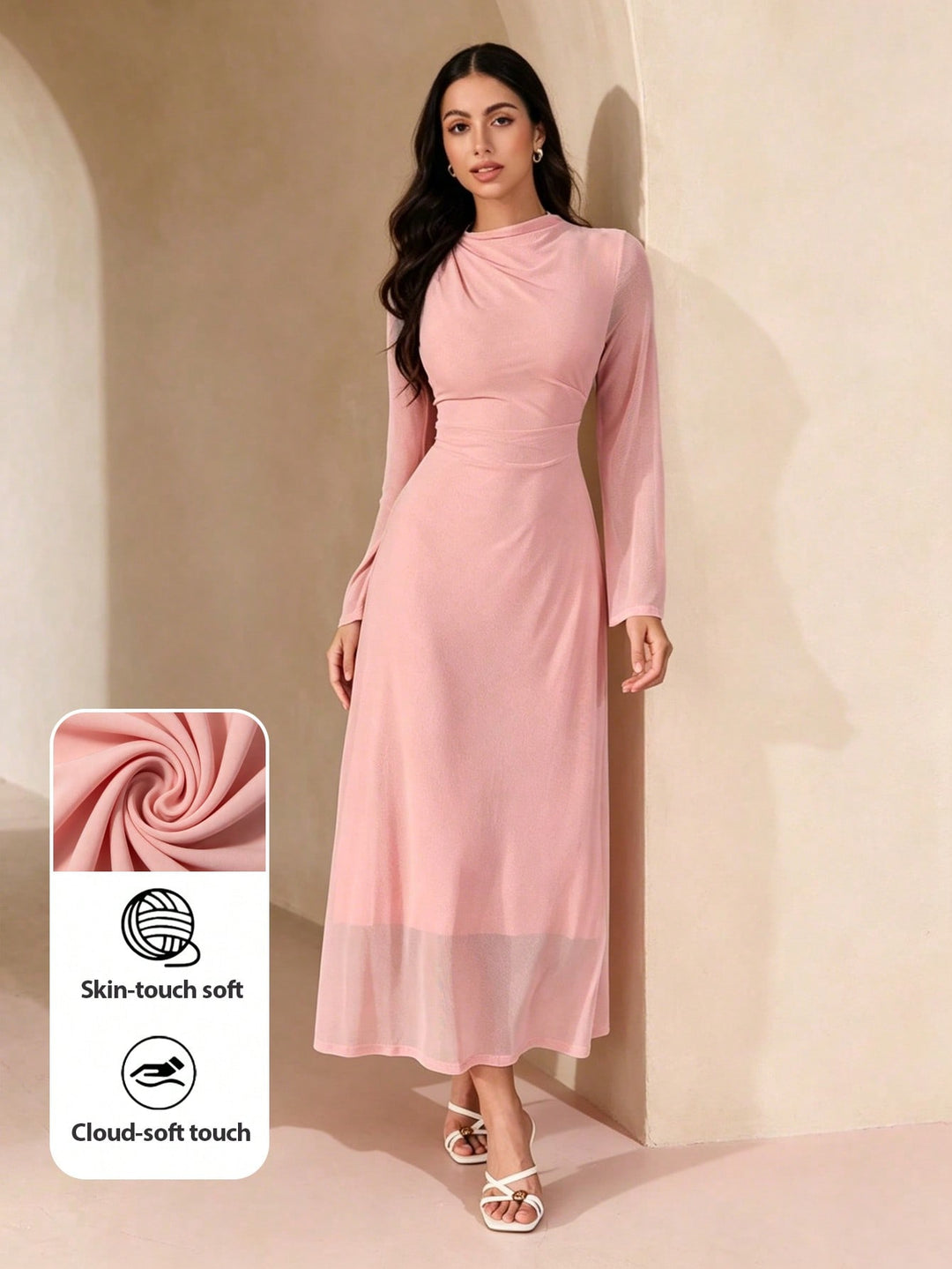 Rochie maxi SHEIN, roz