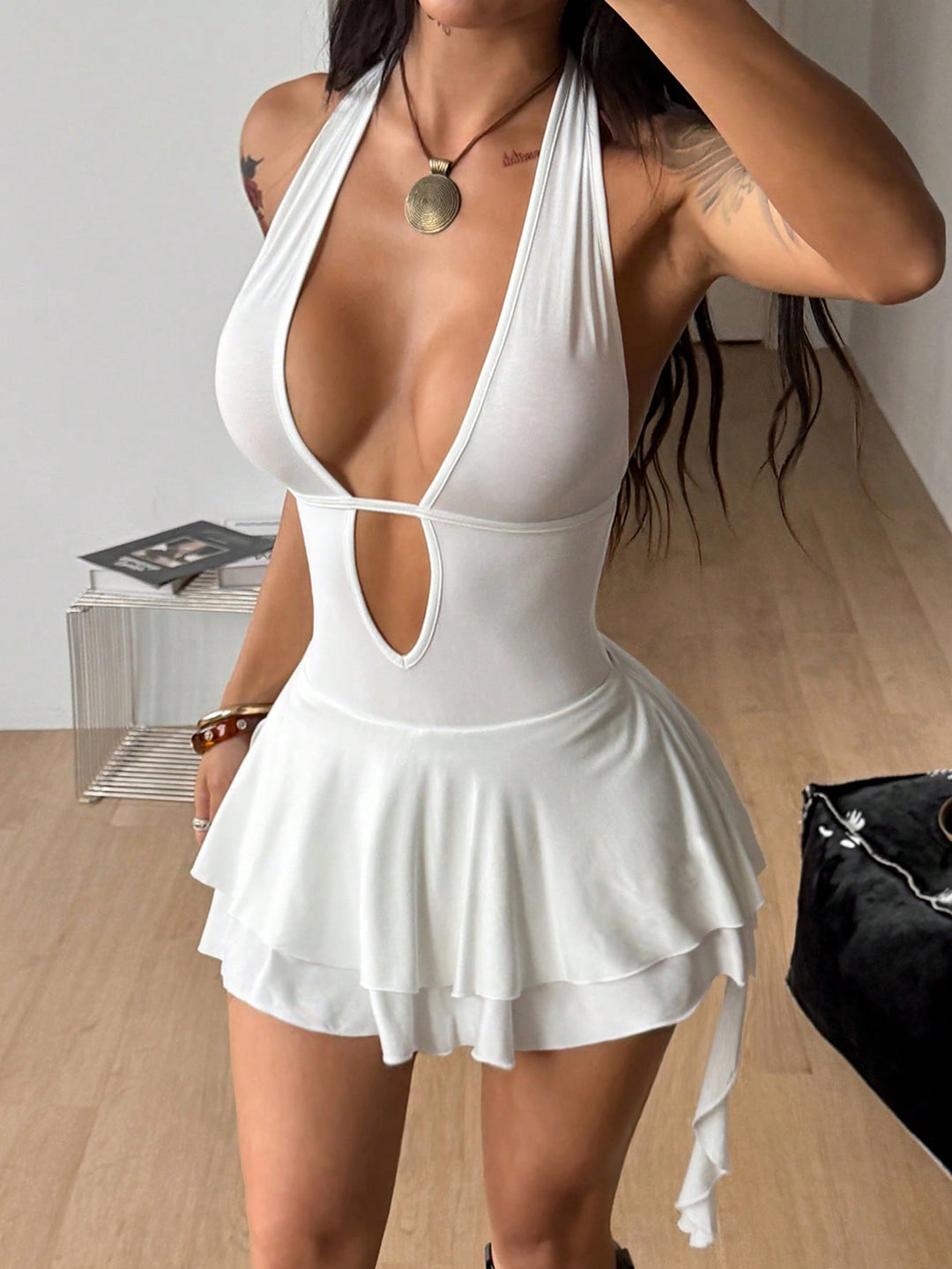 Rochie mini SHEIN, alb