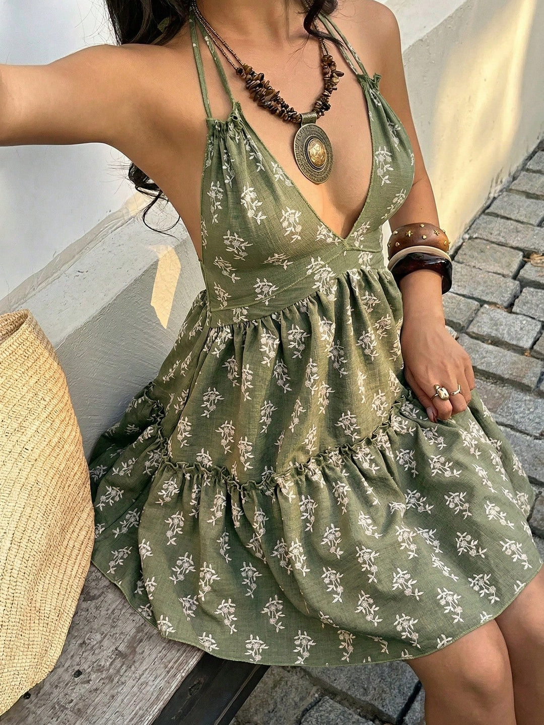 Rochie mini SHEIN, verde
