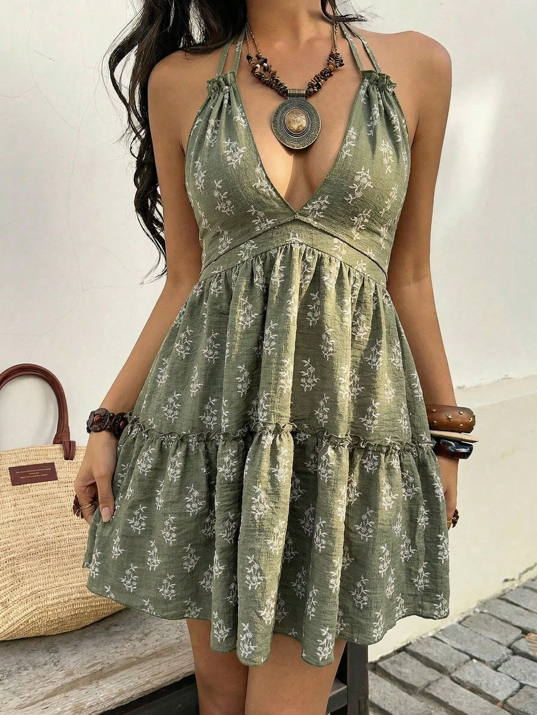 Rochie mini SHEIN, verde