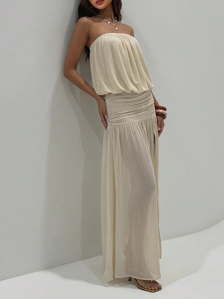 Rochie maxi SHEIN, bej