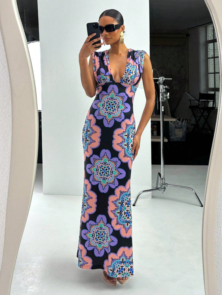 Rochie maxi SHEIN, mix culori