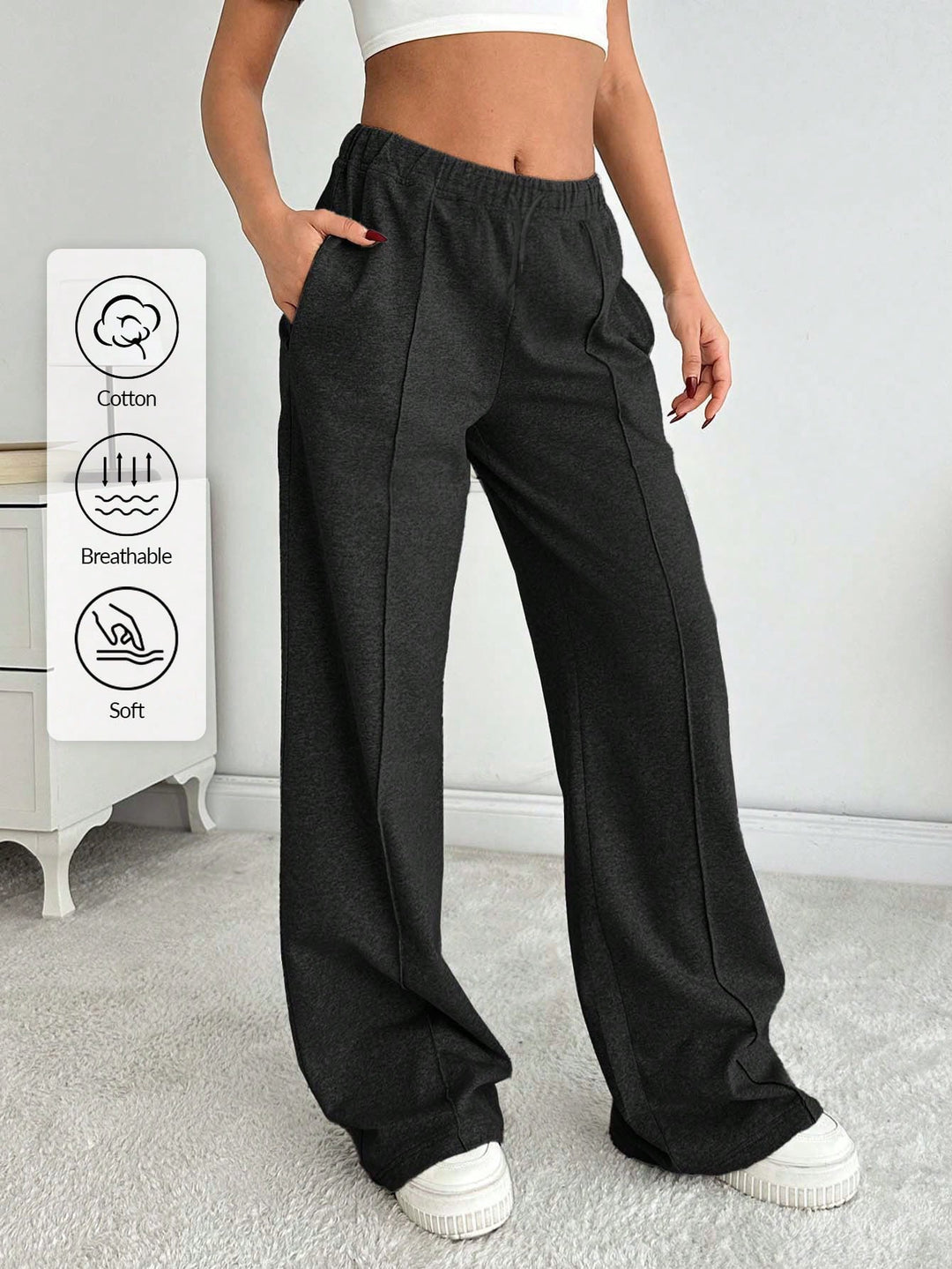 Pantaloni SHEIN, negru