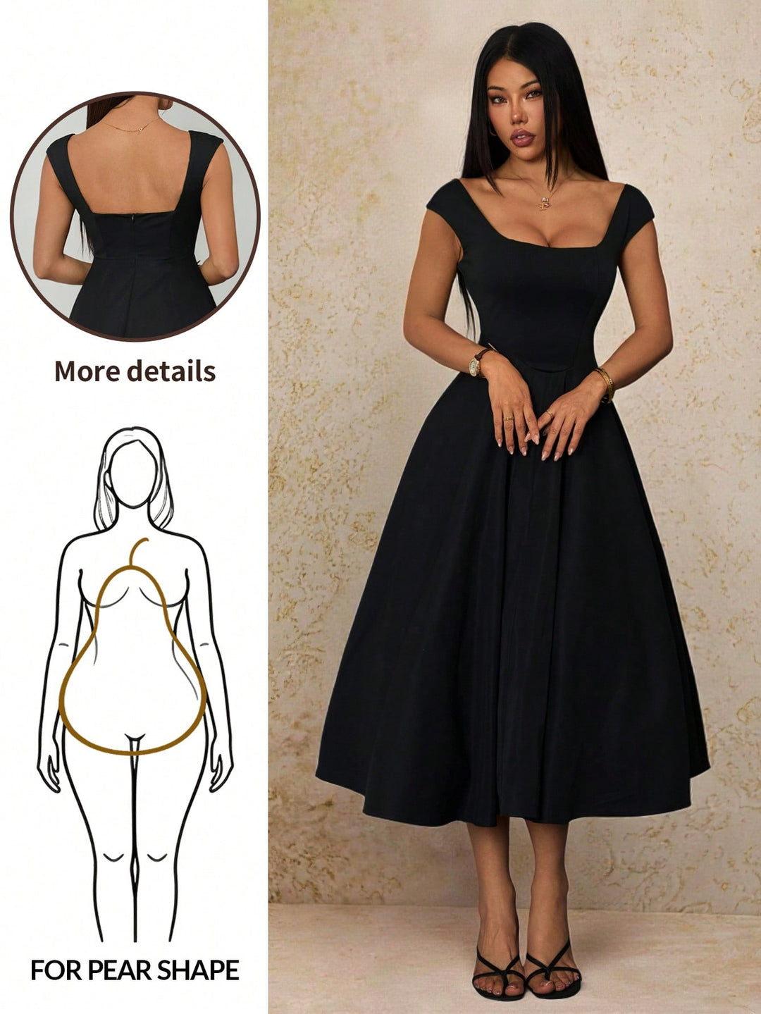 Rochie midi SHEIN, negru
