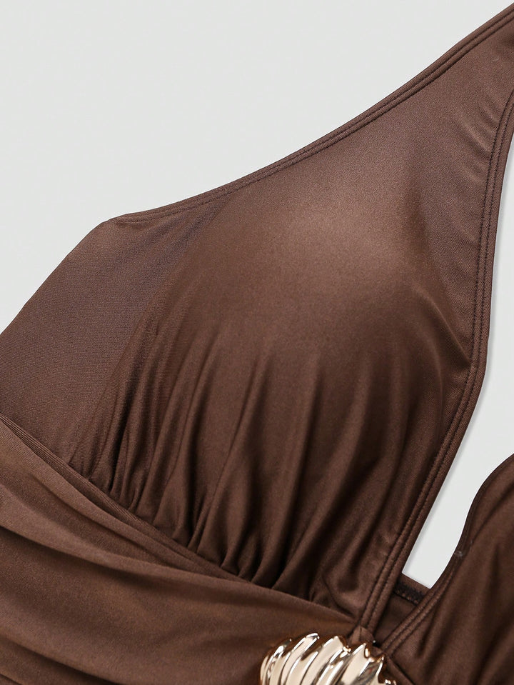 Costum de baie SHEIN, maro