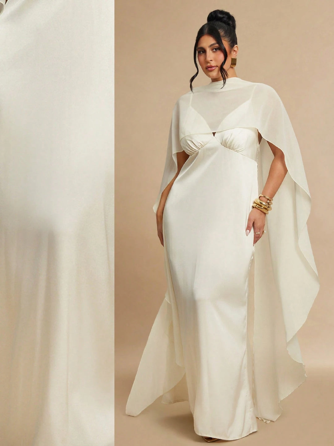 Rochie maxi SHEIN, crem
