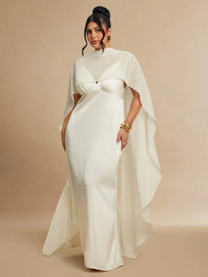 Rochie maxi SHEIN, crem