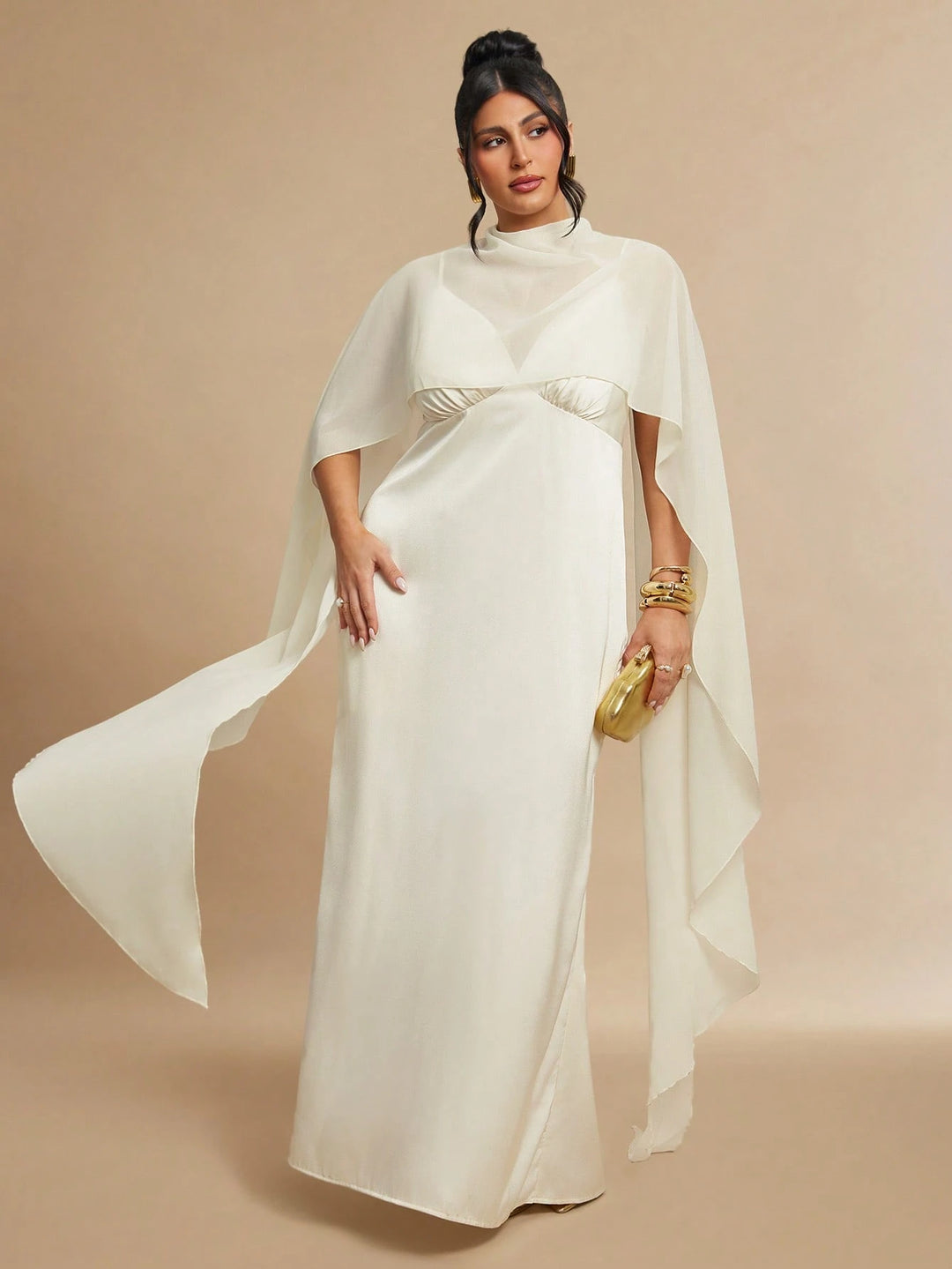 Rochie maxi SHEIN, crem
