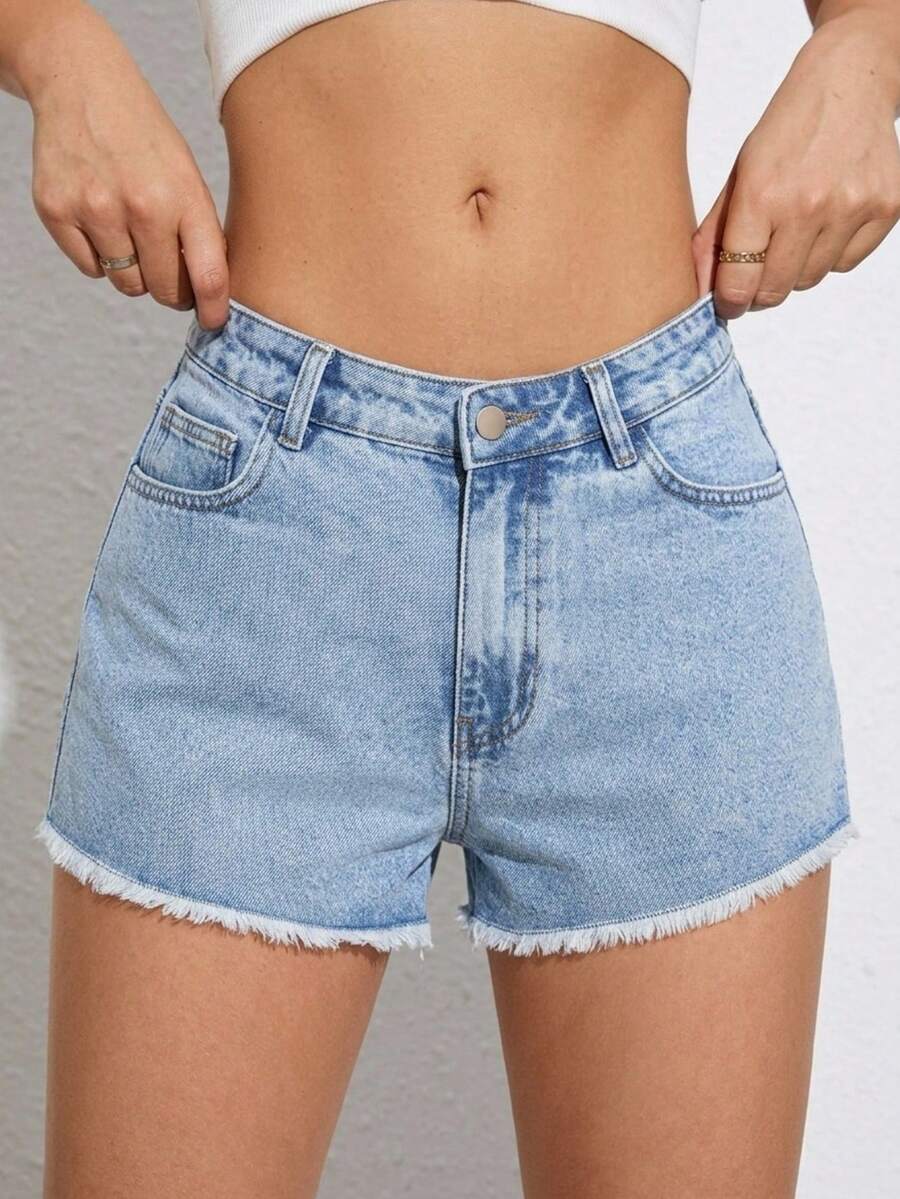 Pantaloni scurți de blugi SHEIN, albastru
