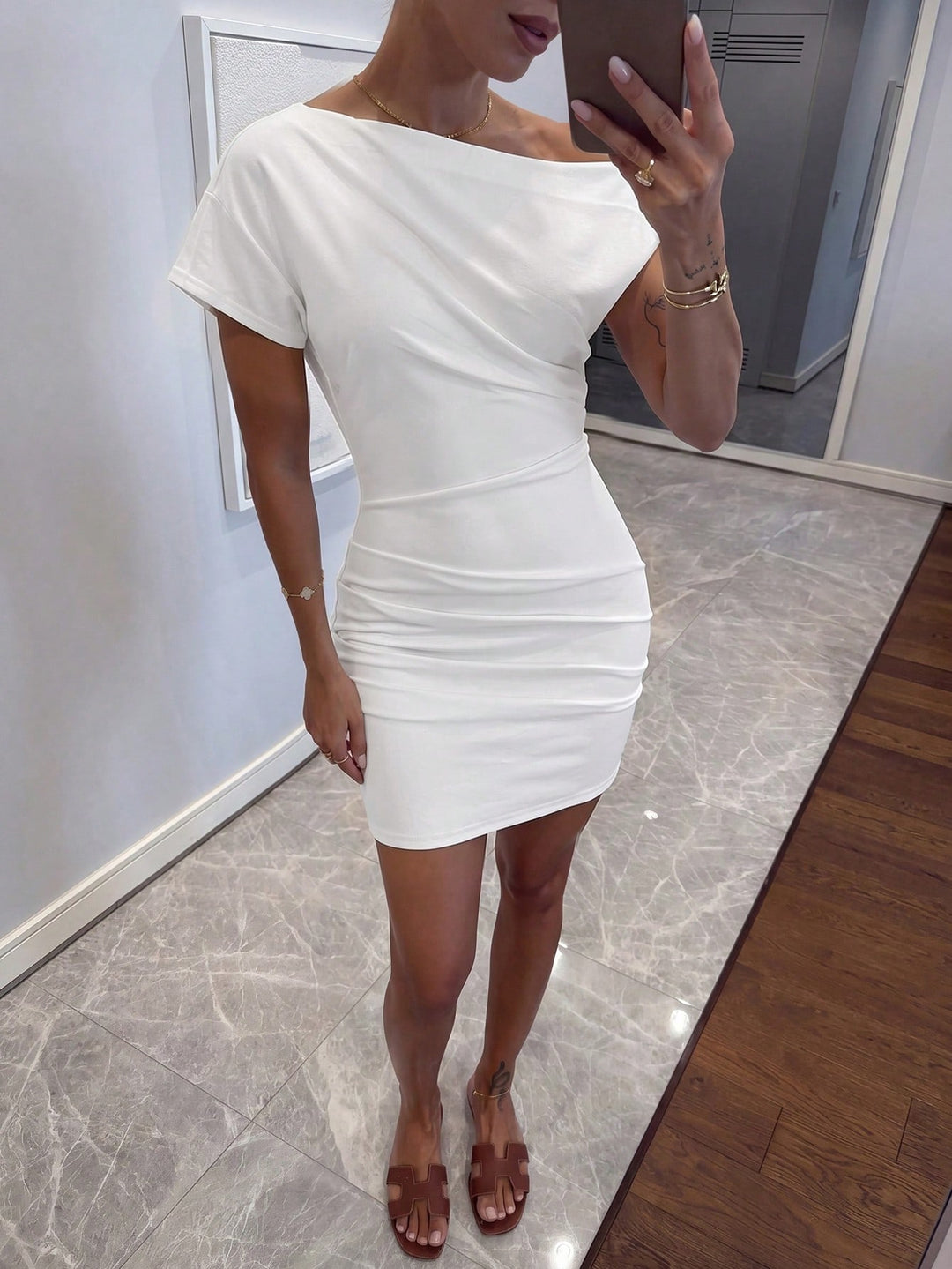 Rochie mini SHEIN, alb
