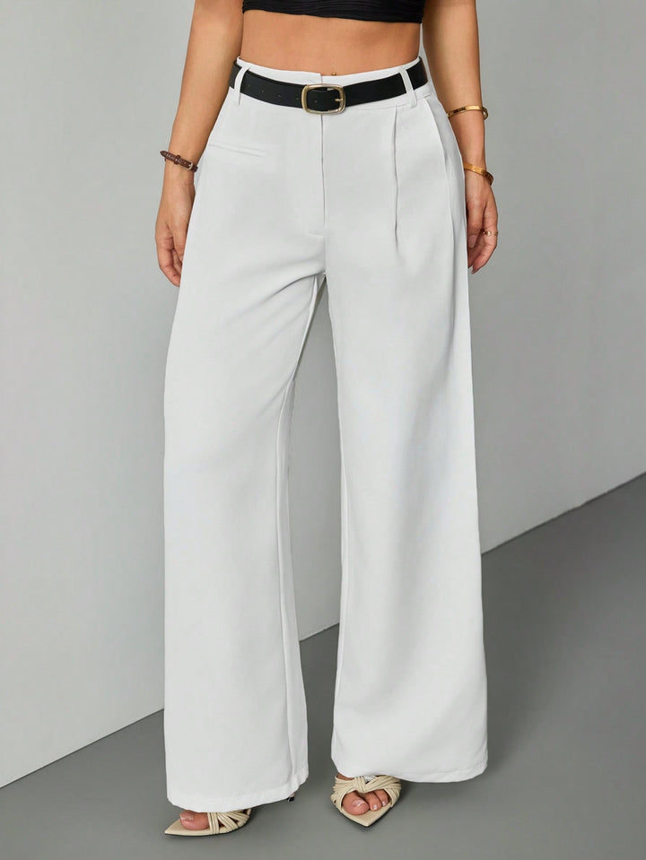 Pantaloni SHEIN, alb