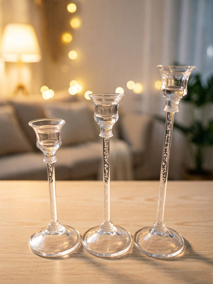 Set suport lumânare SHEIN, transparent