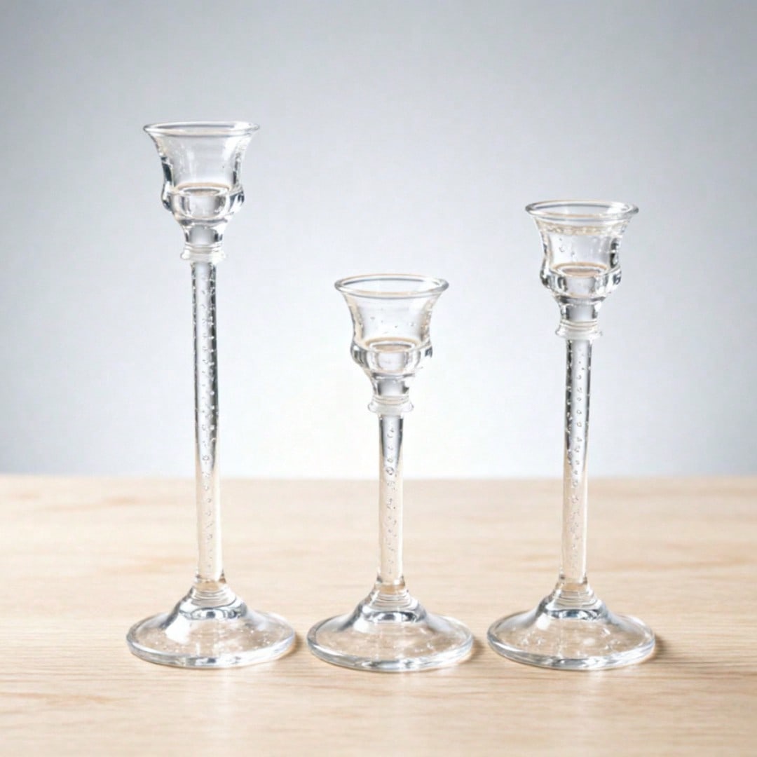Set suport lumânare SHEIN, transparent