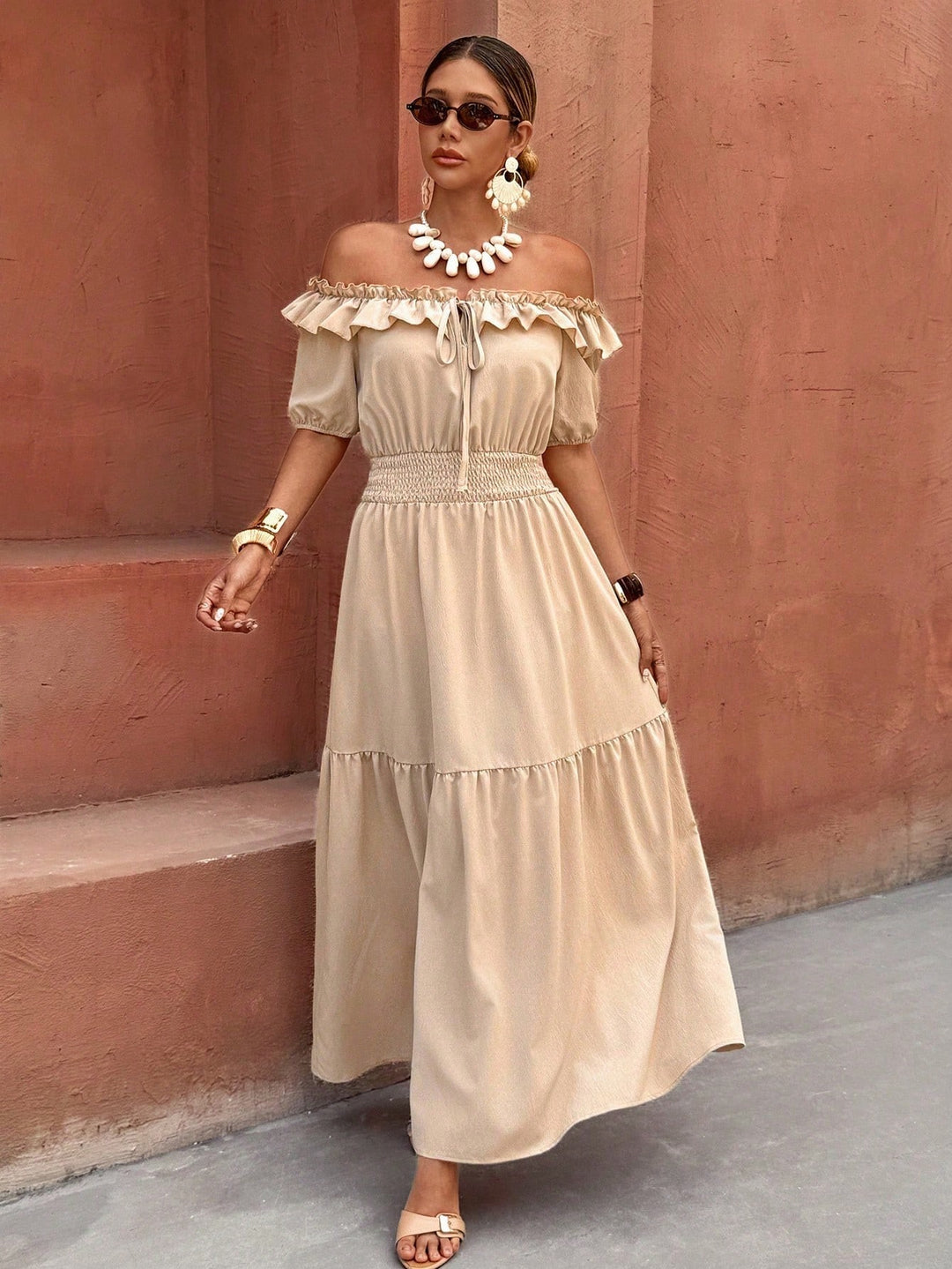 Rochie maxi SHEIN, portocaliu