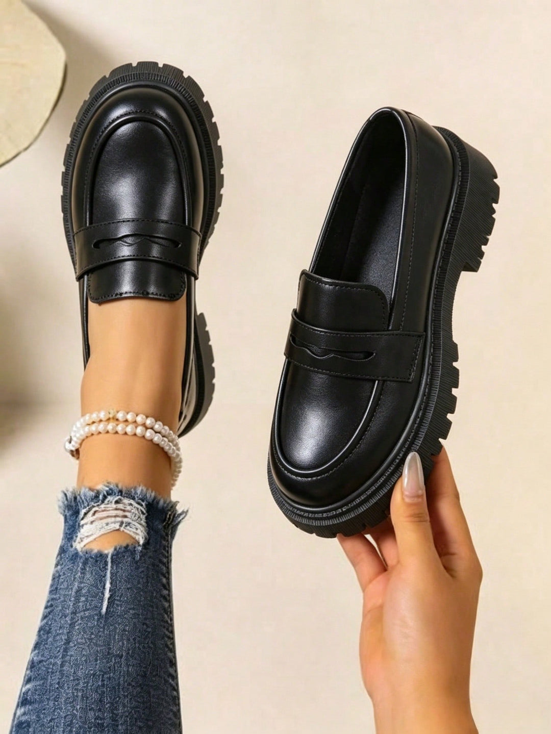 Mocasini SHEIN, negru