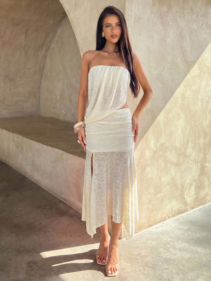 Rochie maxi SHEIN, bej