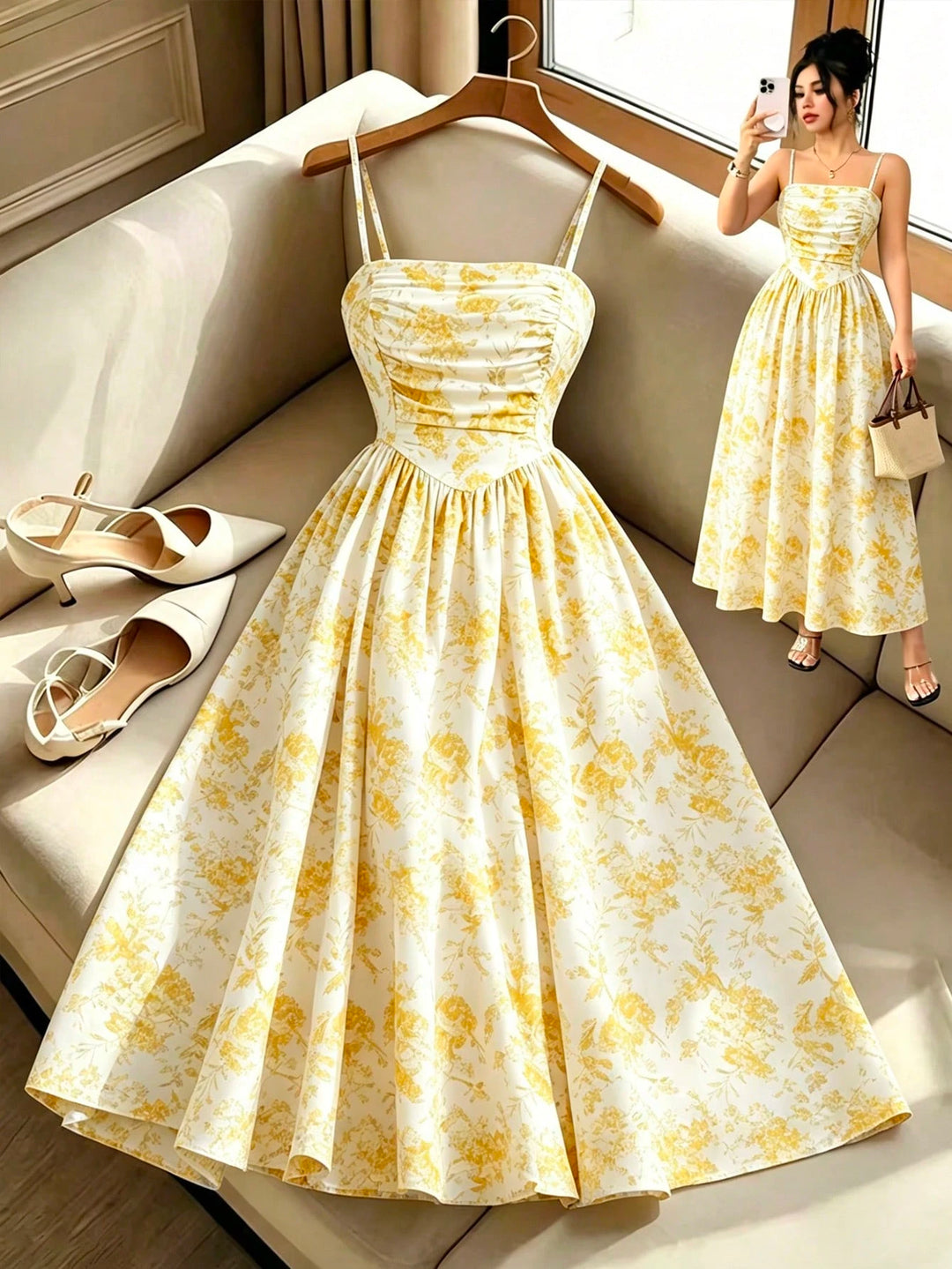Rochie maxi SHEIN, galben