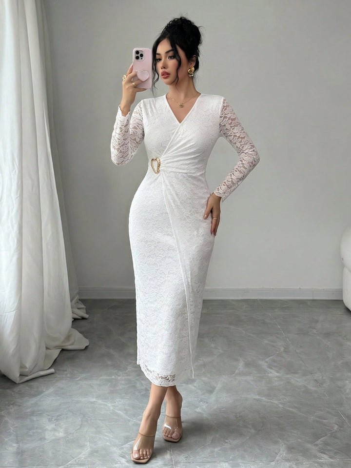 Rochie midi SHEIN, alb