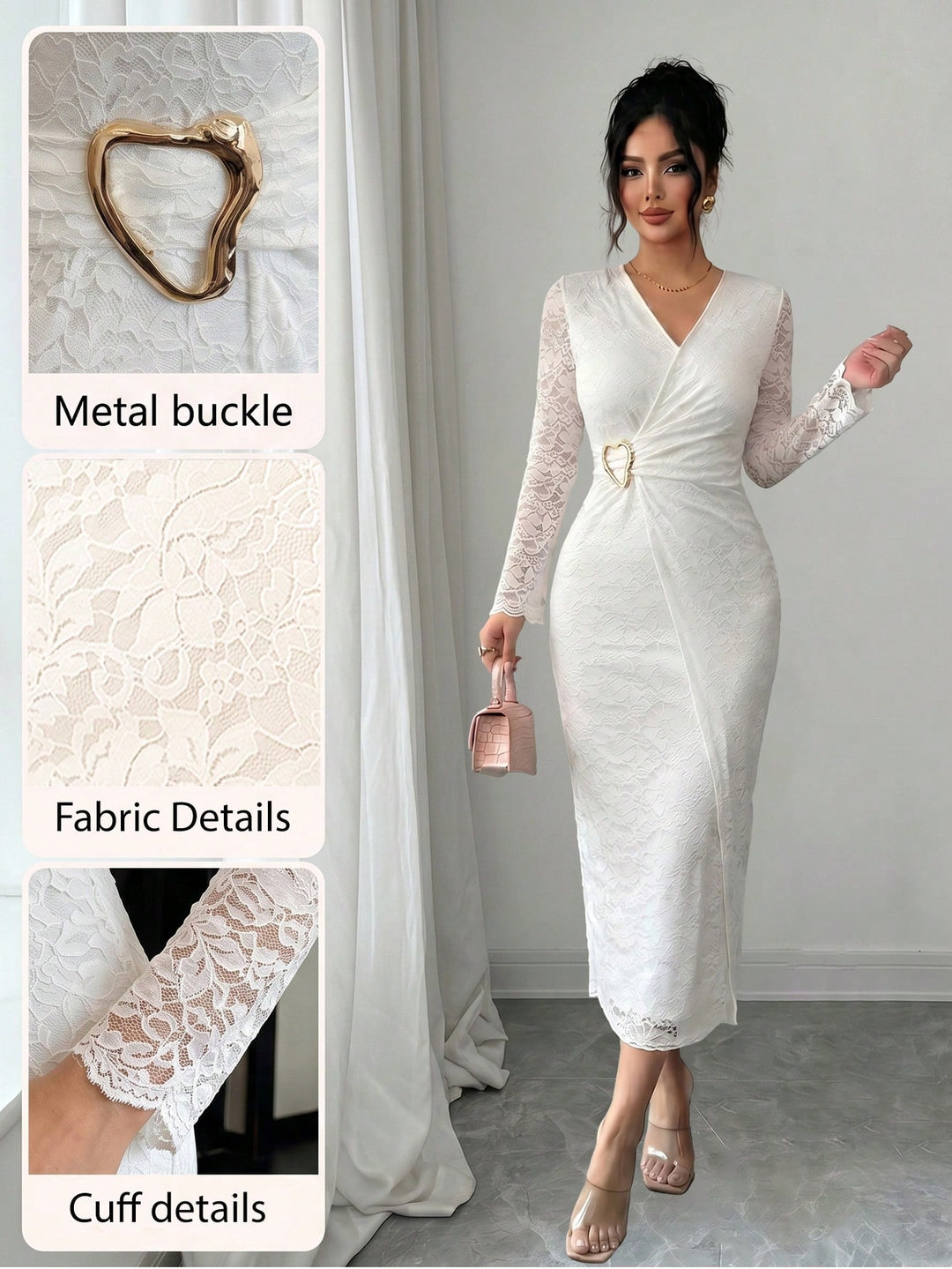 Rochie midi SHEIN, alb