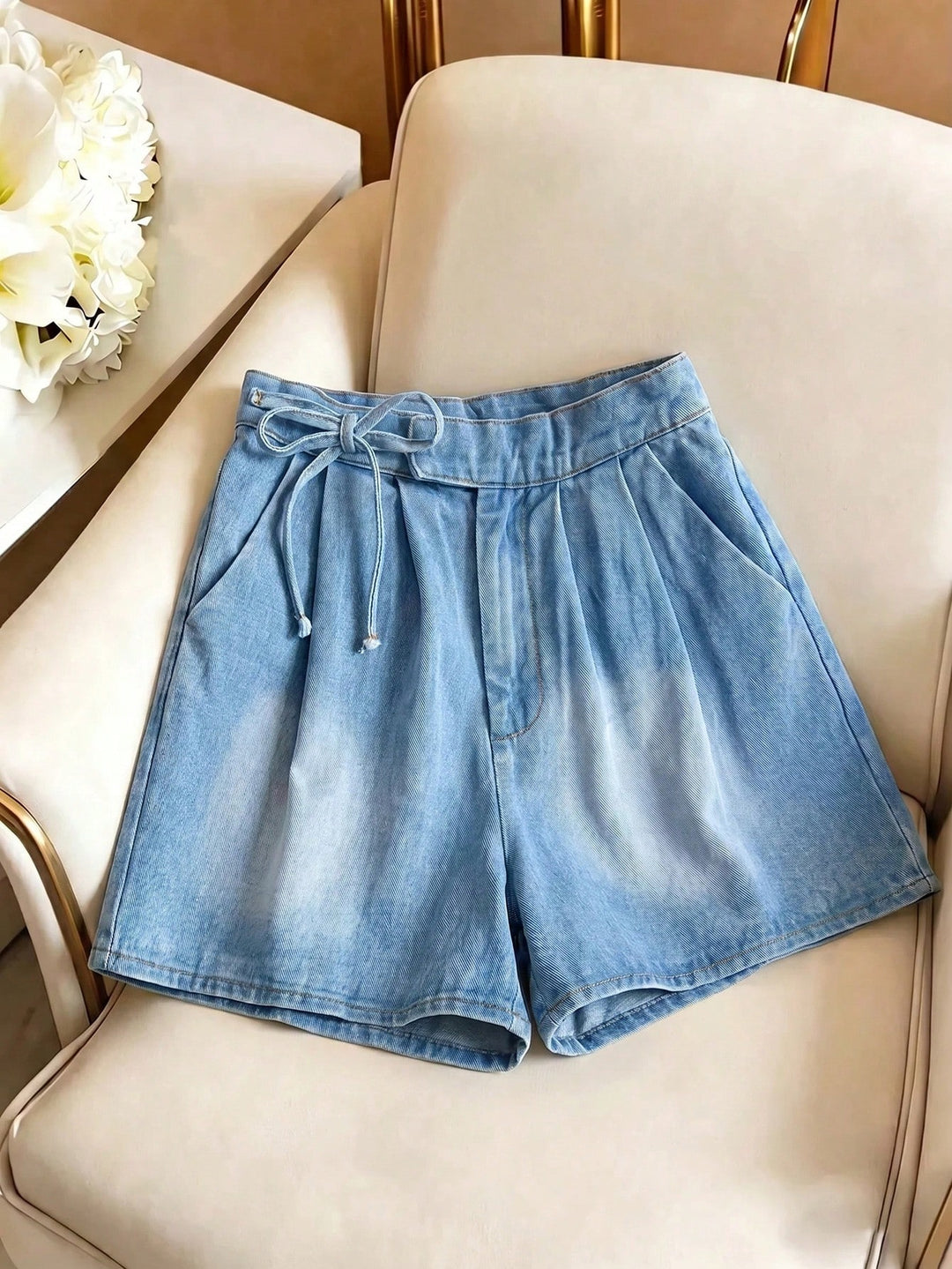 Pantaloni scurți SHEIN, albastru