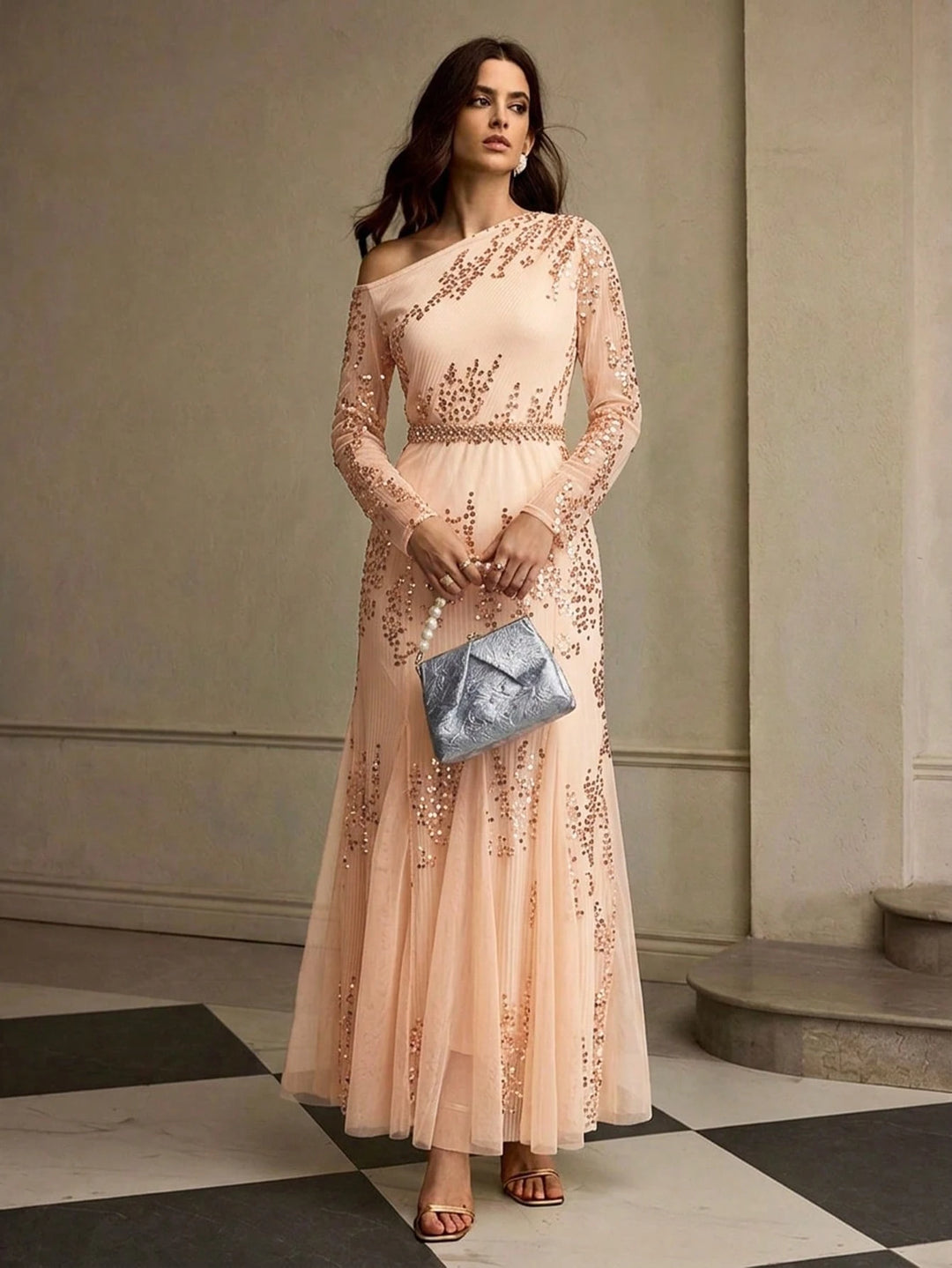 Rochie de ocazie SHEIN, crem