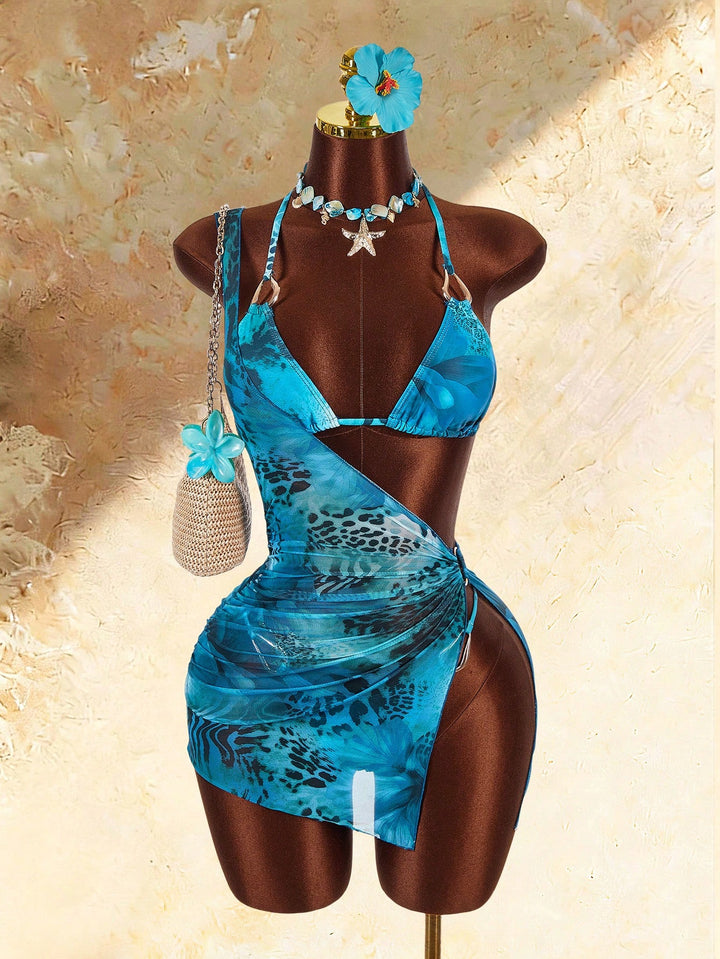 Set bikini SHEIN, albastru