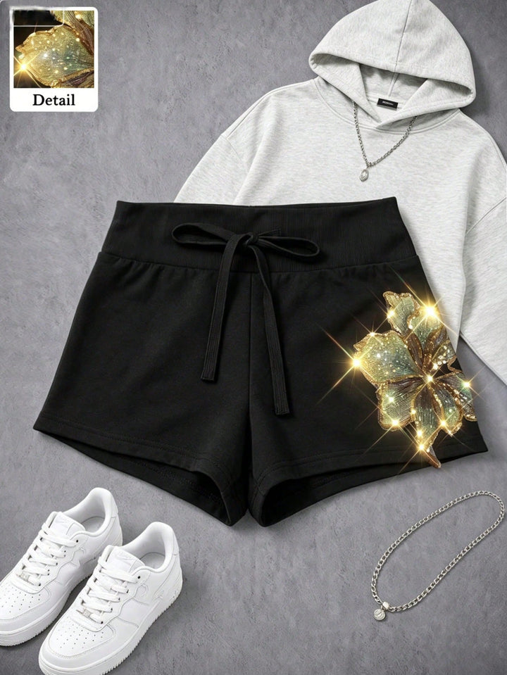 Pantaloni scurți SHEIN, negru