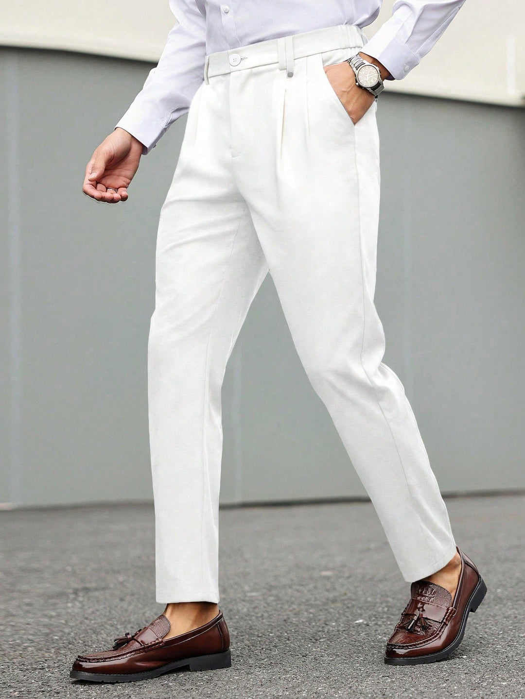 Pantaloni SHEIN, alb