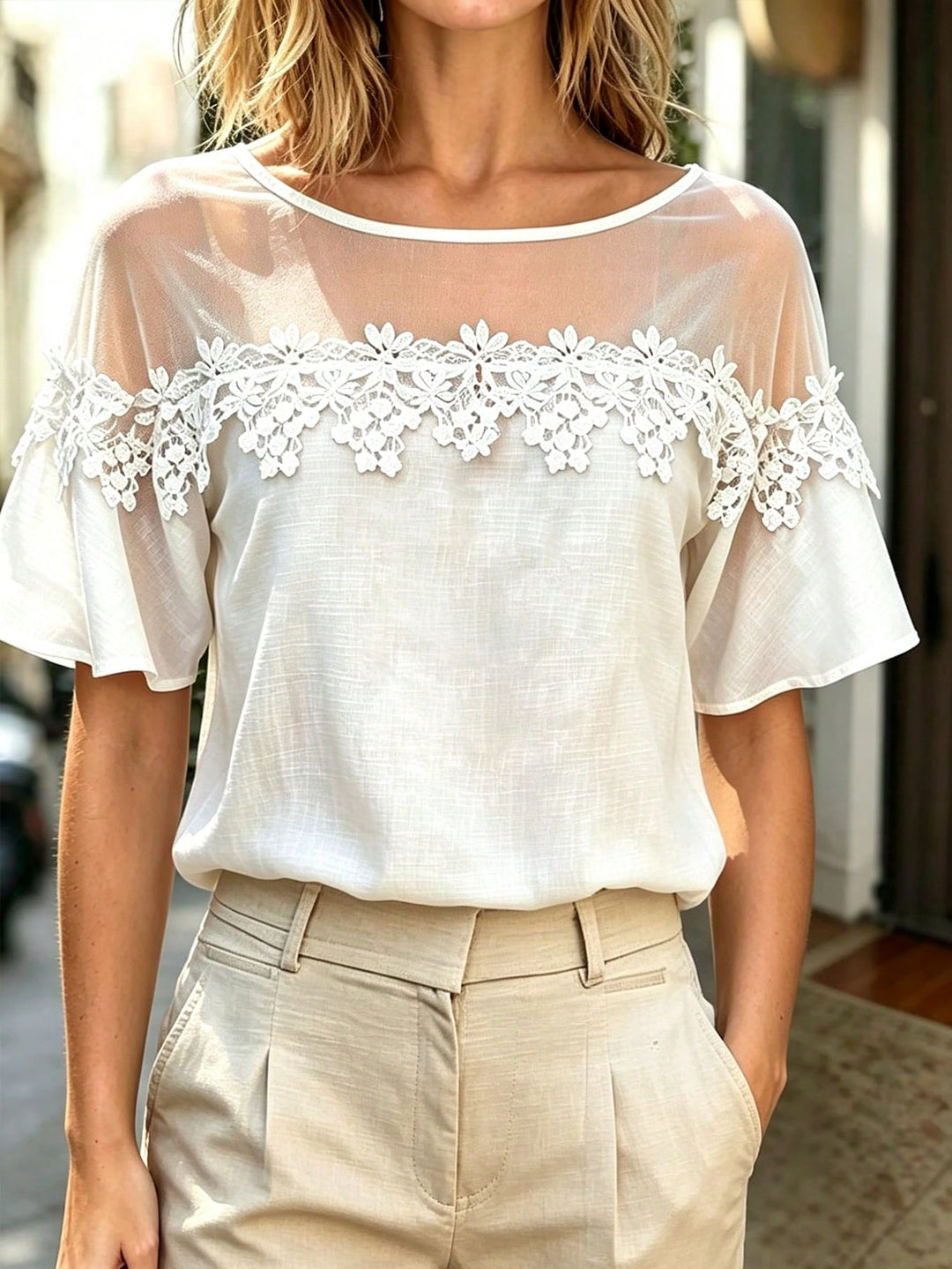 Top SHEIN, alb