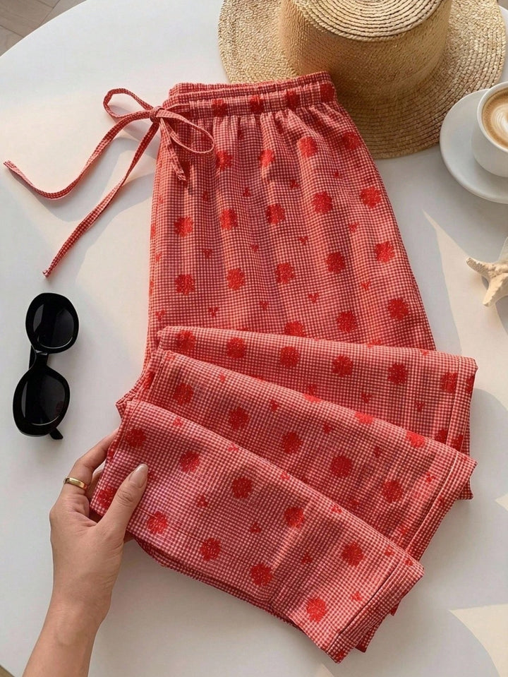 Pantaloni SHEIN, roșu