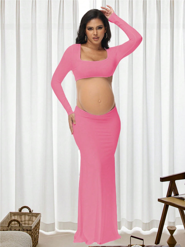 Rochie maxi SHEIN, roz