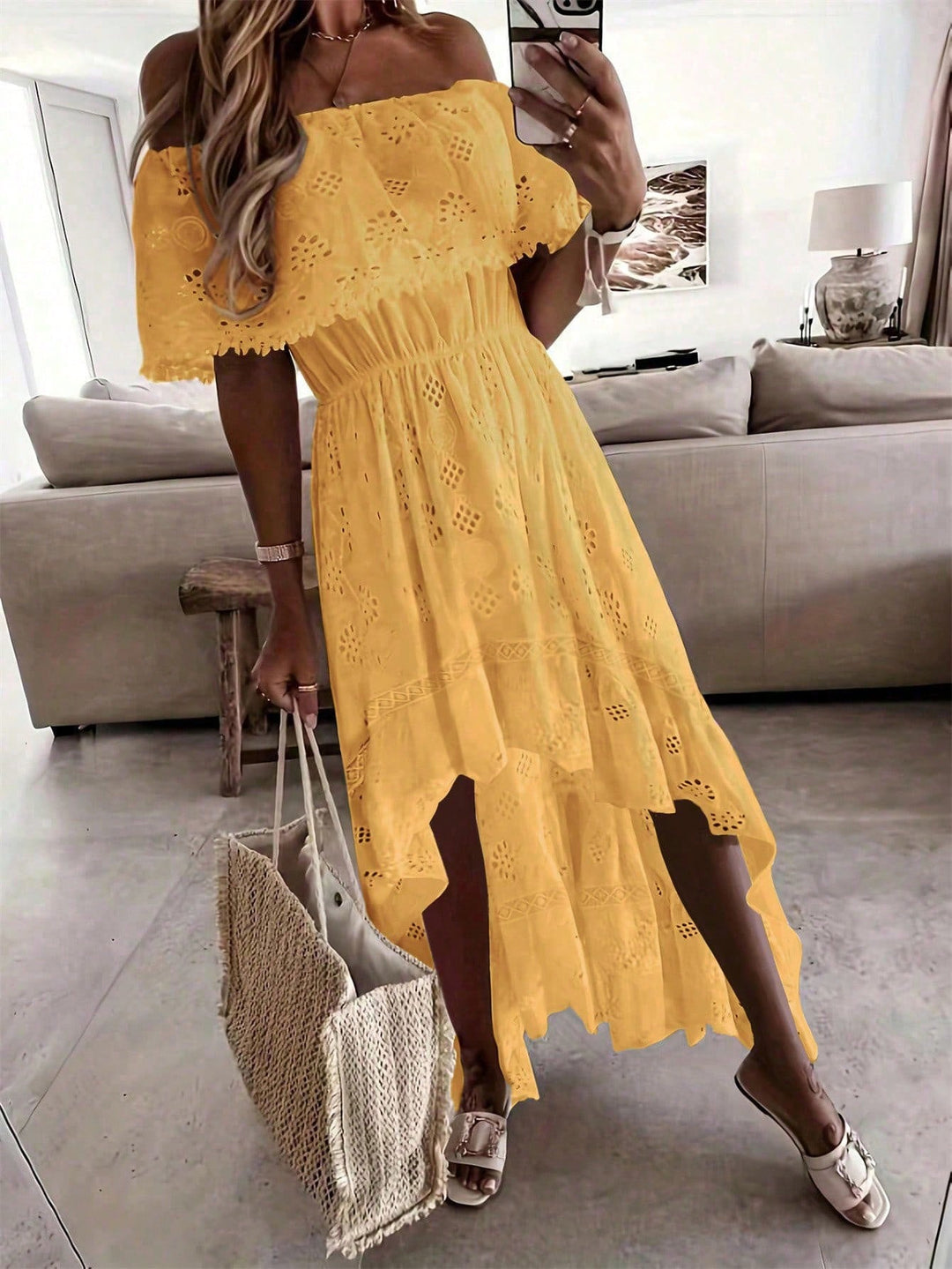 Rochie midi SHEIN, galben