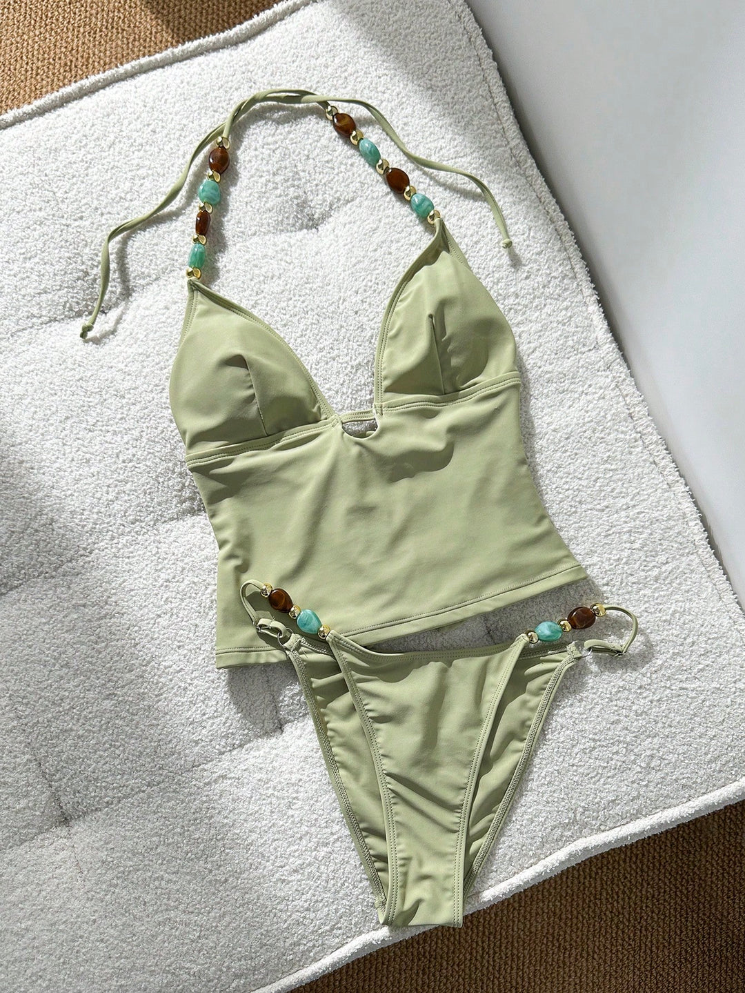 Costum de baie SHEIN, verde