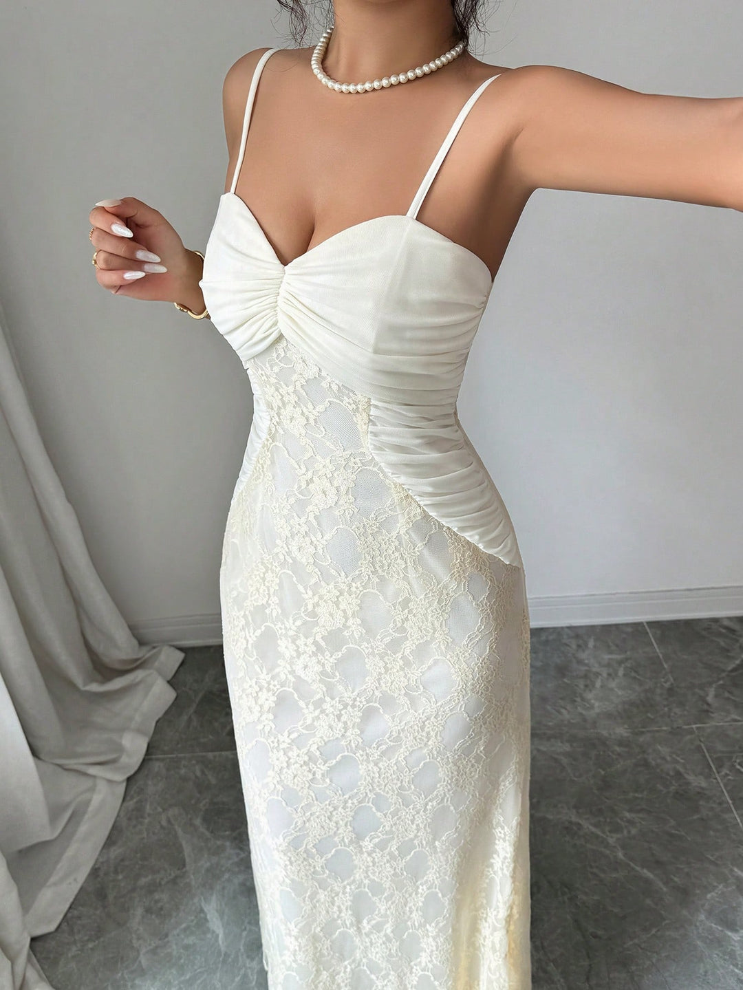 Rochie maxi SHEIN, bej