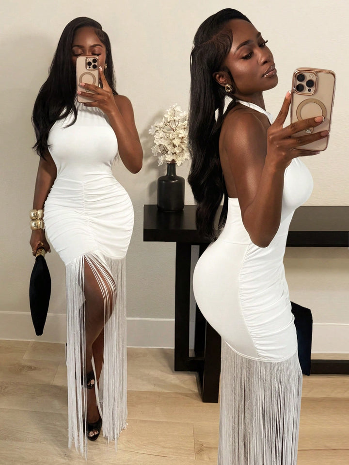 Rochie maxi SHEIN, alb