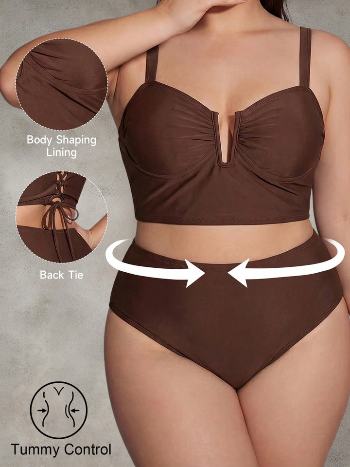 Set bikini de baie SHEIN, maro