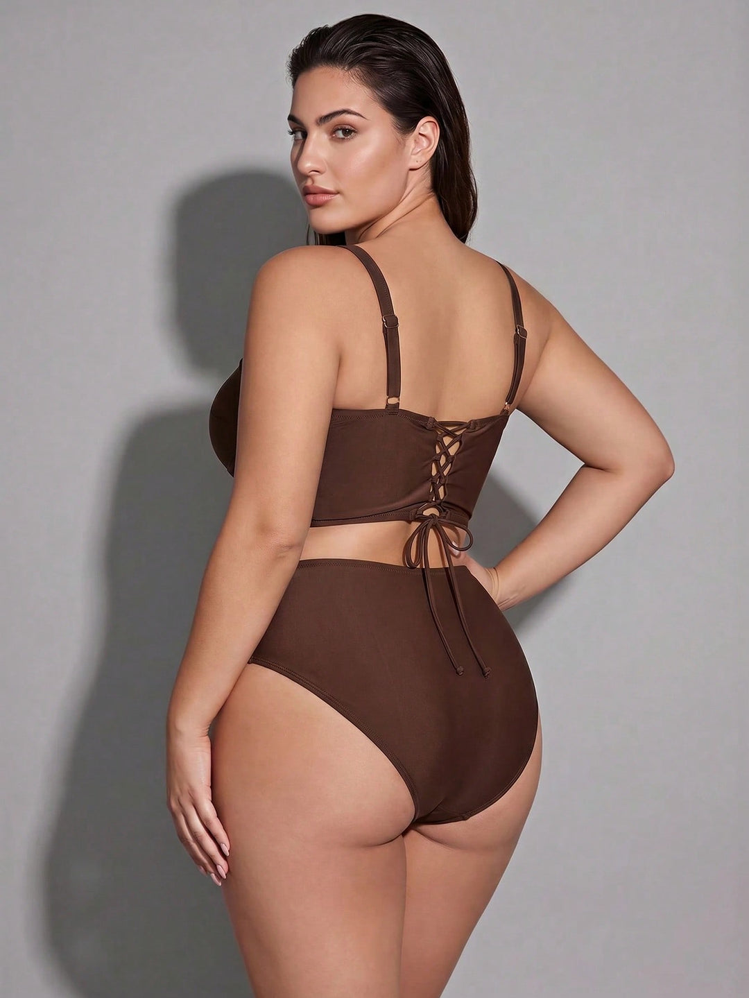 Set bikini de baie SHEIN, maro