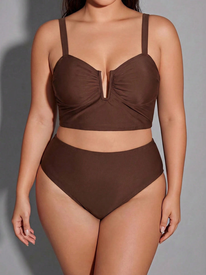 Set bikini de baie SHEIN, maro