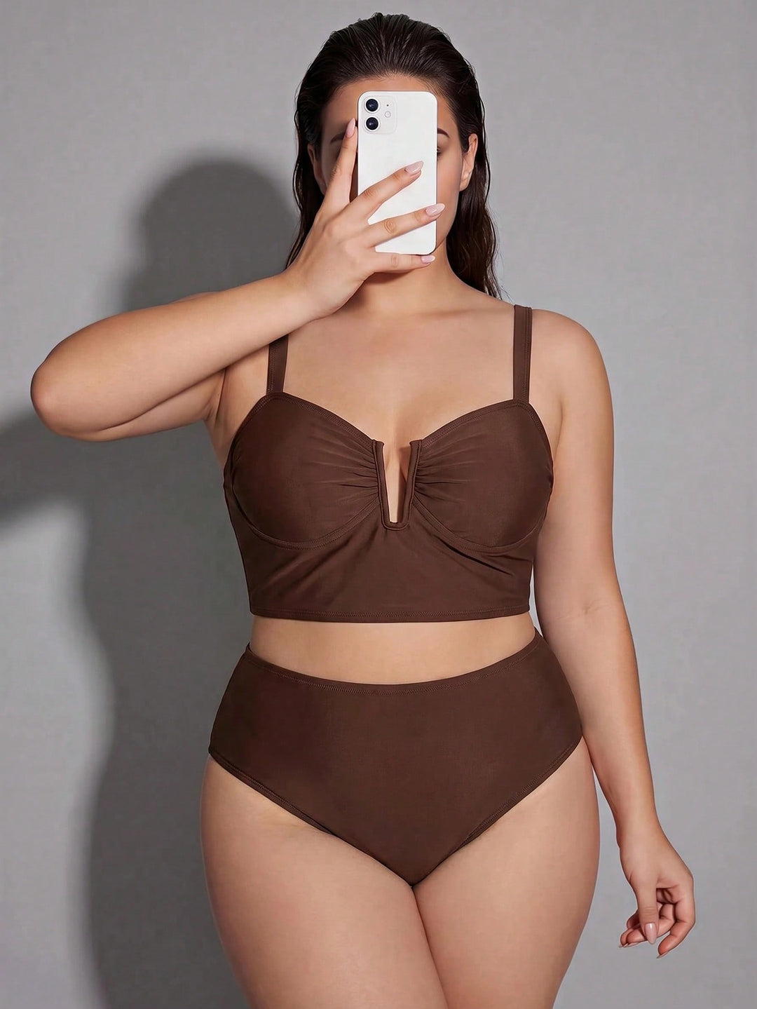 Set bikini de baie SHEIN, maro