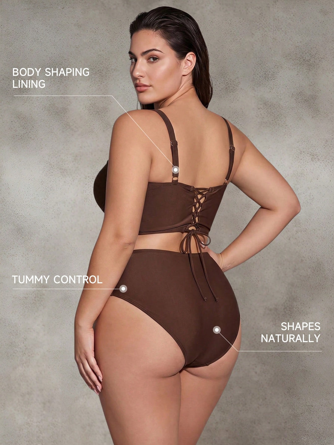 Set bikini de baie SHEIN, maro