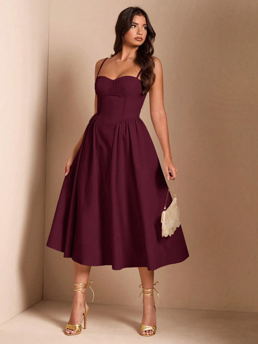 Rochie midi SHEIN, vișiniu