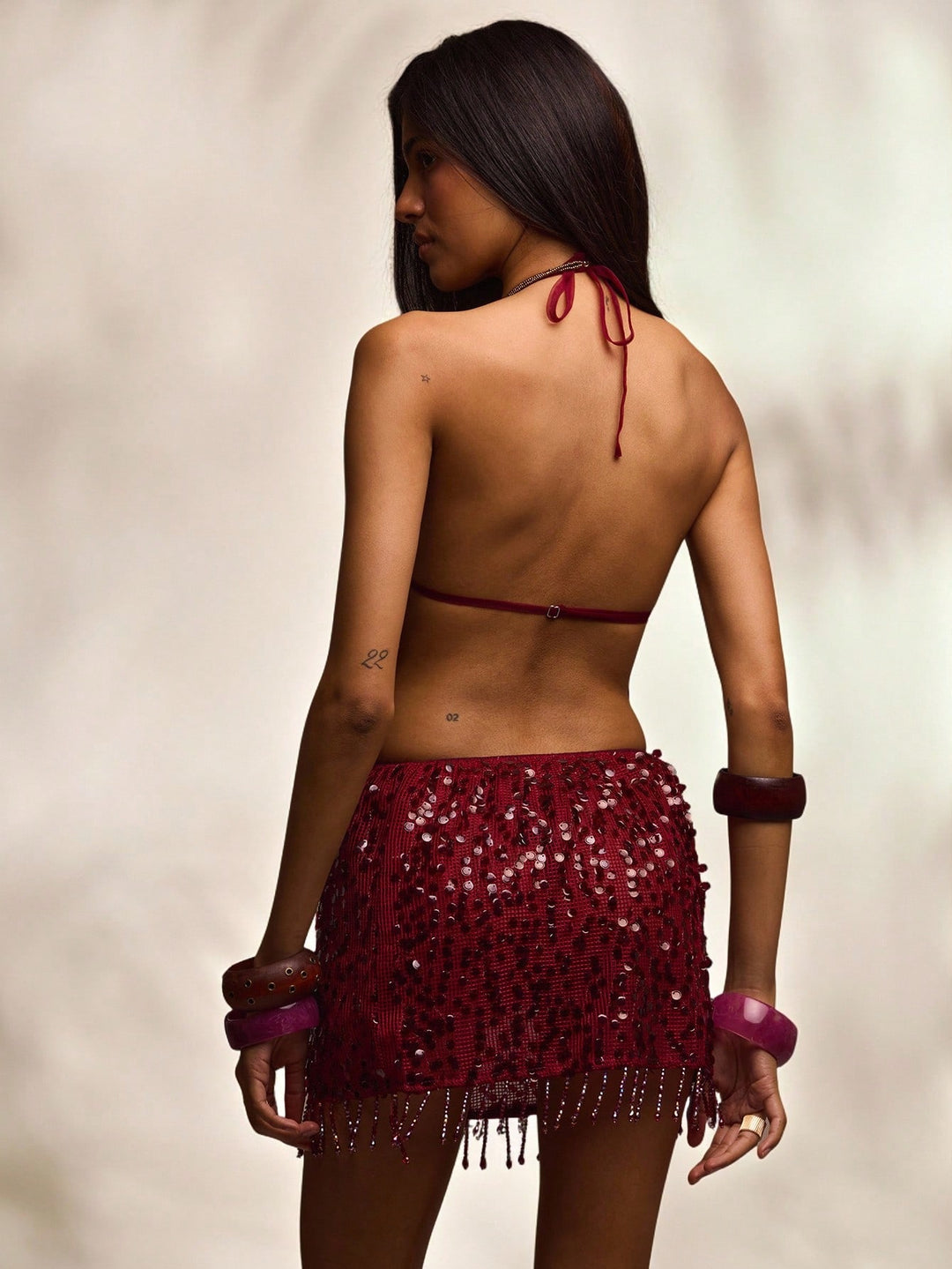 Fusta de plaja SHEIN, roșu