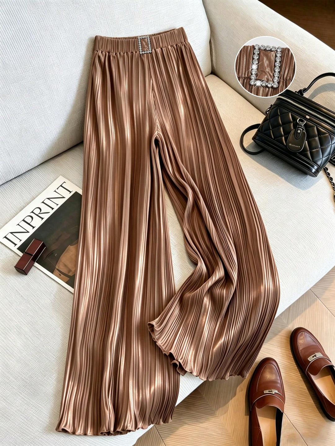 Pantaloni SHEIN, maro