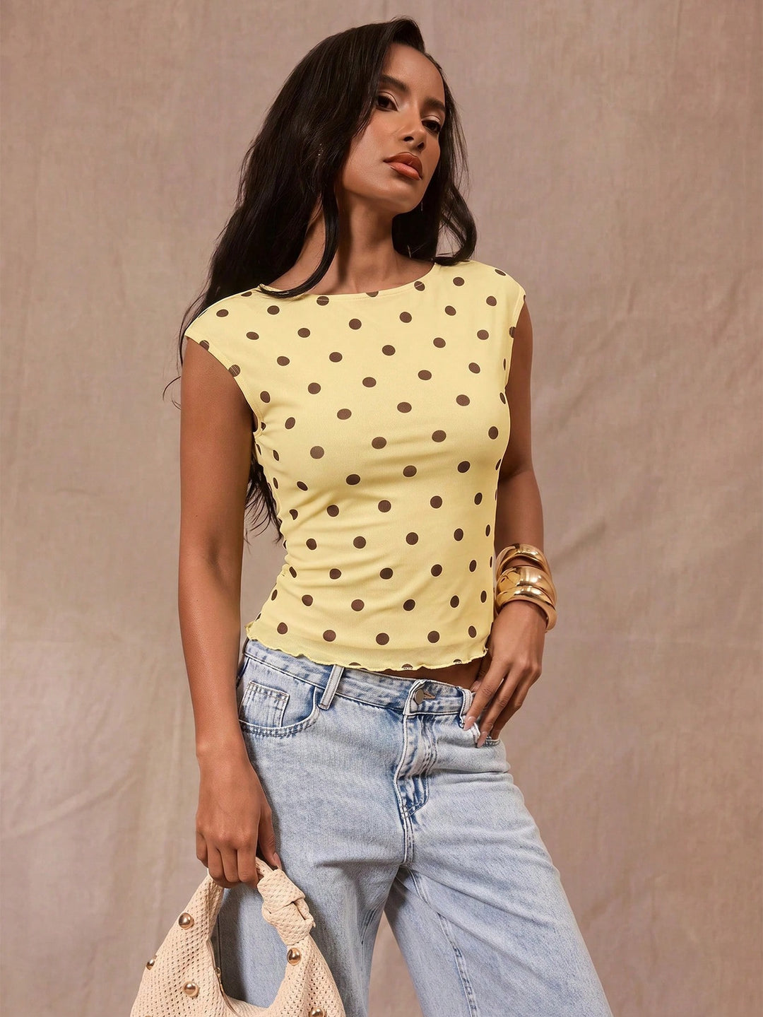 Top SHEIN, galben
