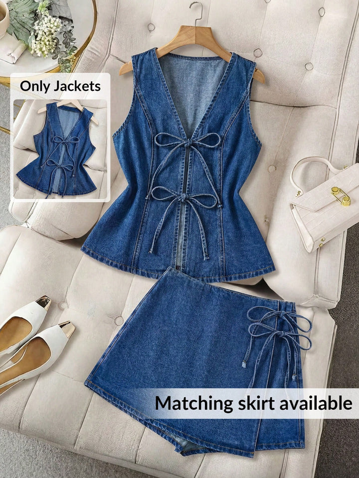 Vesta denim SHEIN, albastru