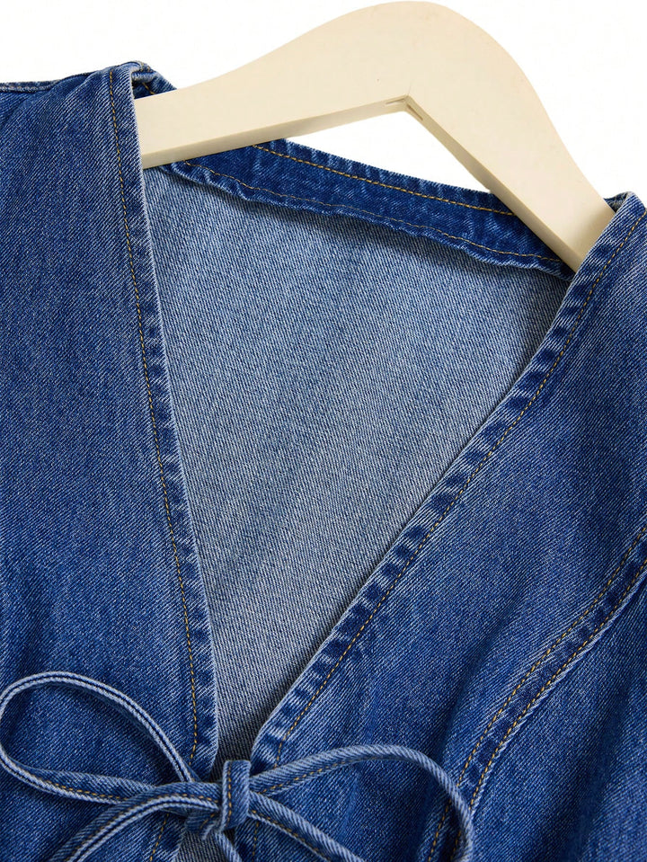 Vesta denim SHEIN, albastru