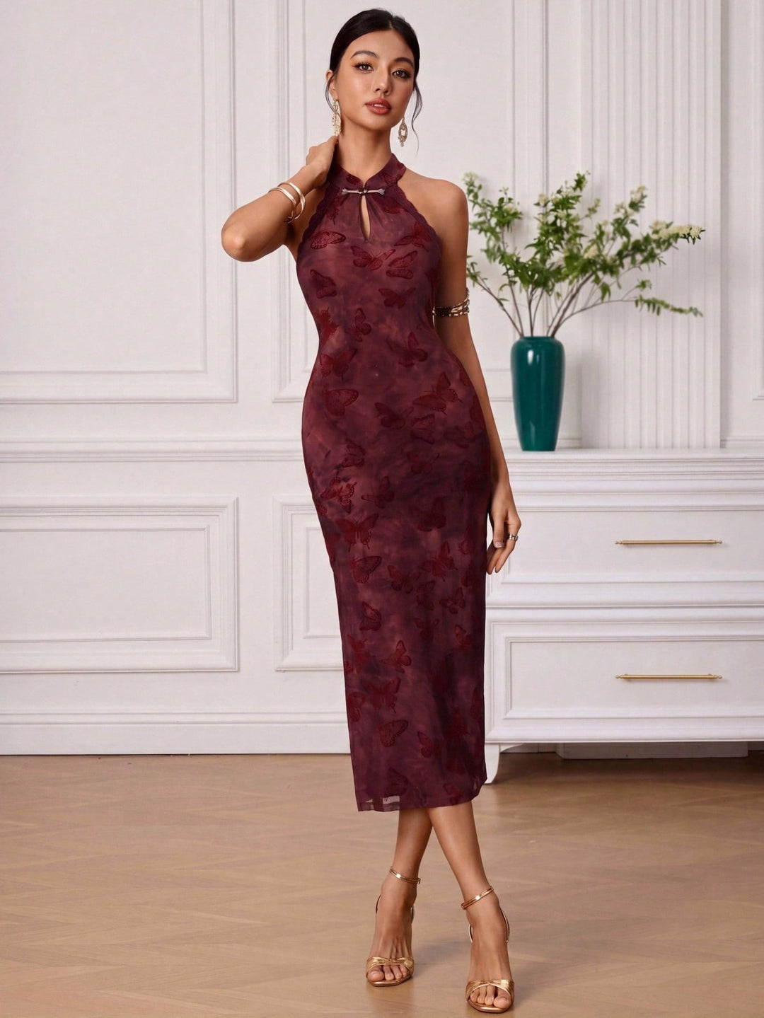 Rochie midi SHEIN, mix culori