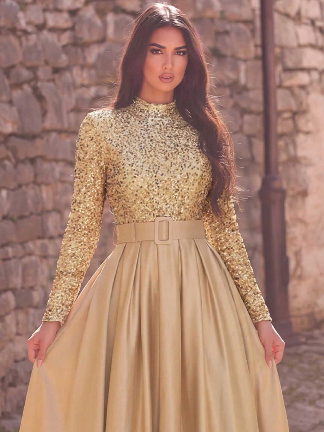 Rochie de ocazie SHEIN, auriu