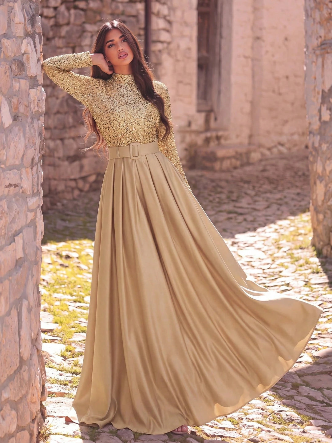 Rochie de ocazie SHEIN, auriu