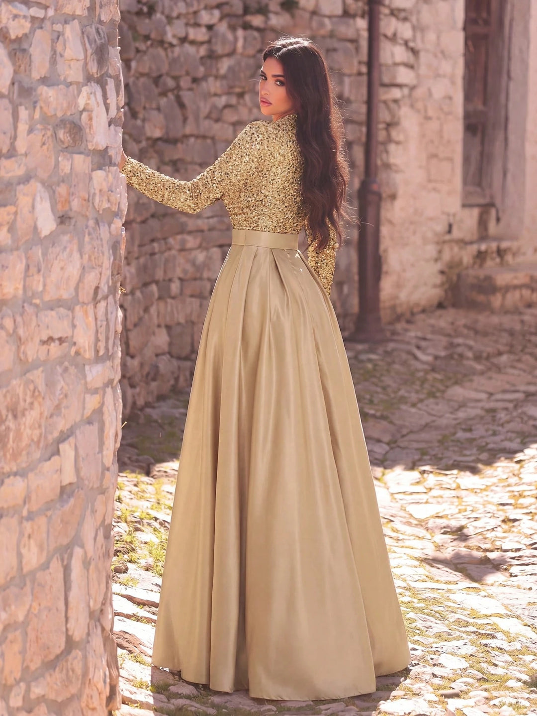 Rochie de ocazie SHEIN, auriu